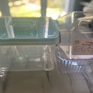 Set of 2 Clear Storage Organizers with an additional Medication Organizer